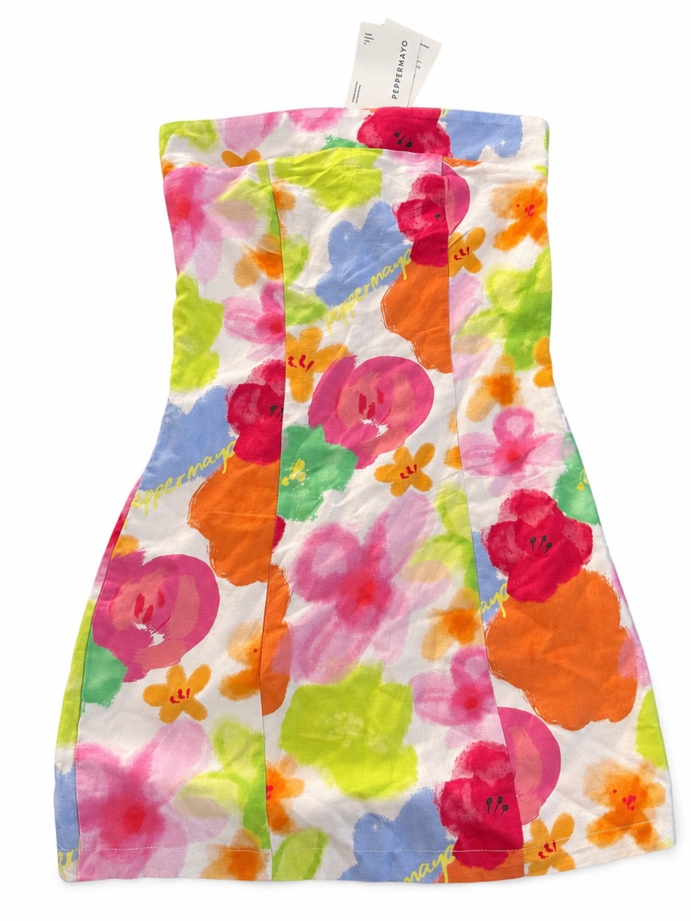 NWT Peppermayo Skyscrapers Linen Mini Dress Blurred Blossom US 0